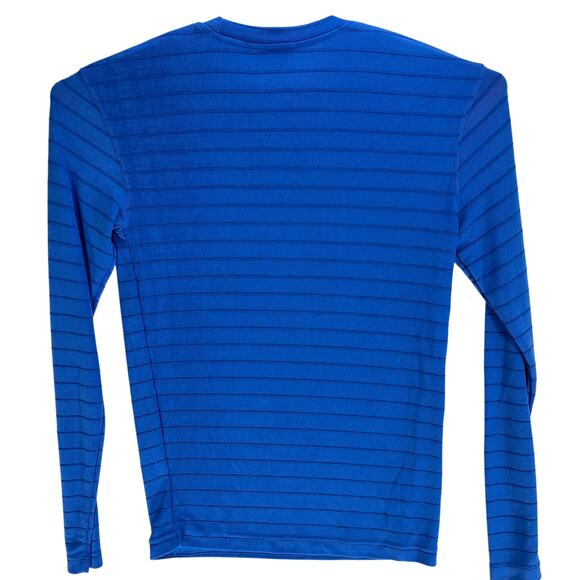 Elliot Top Womens Size Large L Blue Striped Long Sleeve Minimalist Retro FLAW - Picture 2 of 6